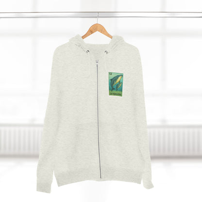 Whale Lotería Unisex - Zip Cotton Blend Fleece Hoodie (La Ballena)