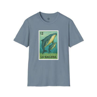 Whale Lotería Unisex - Soft Style U.S. Cotton T-Shirt (La Ballena)