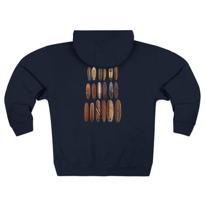 Ventana Wooden Surfboards Unisex - Zip Cotton Blend Fleece Hoodie