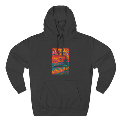 Aptos California Psychedelic Unisex - Pull-Over Cotton Blend Fleece Hoodie