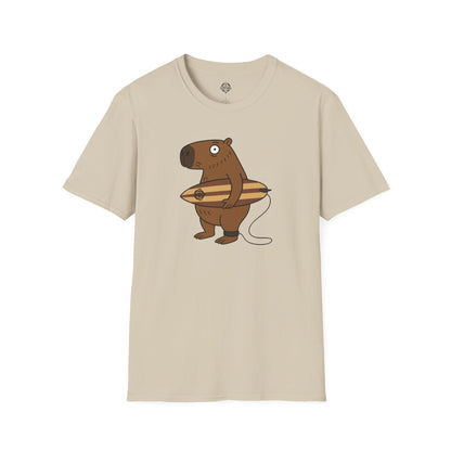 Capybara Surfer Unisex - Soft Style U.S. Cotton T-Shirt