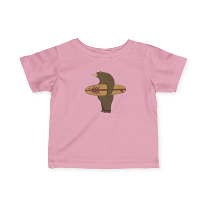 Surfing Grizzly Bear by Fabian Lavater - Infant 100% Cotton T-Shirt