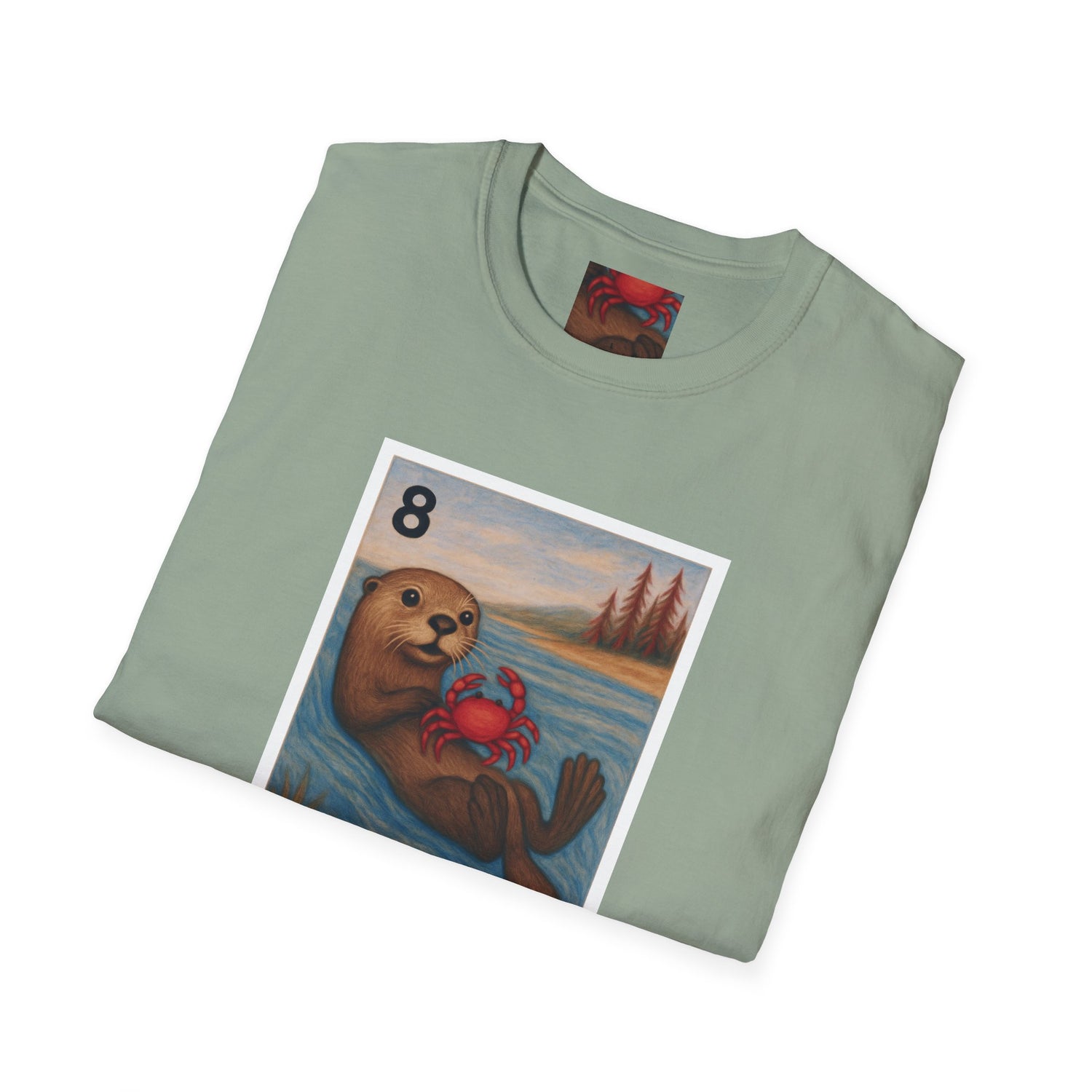 Sea Otter Lotería Unisex - Soft Style U.S. Cotton T-Shirt (La Nutria)