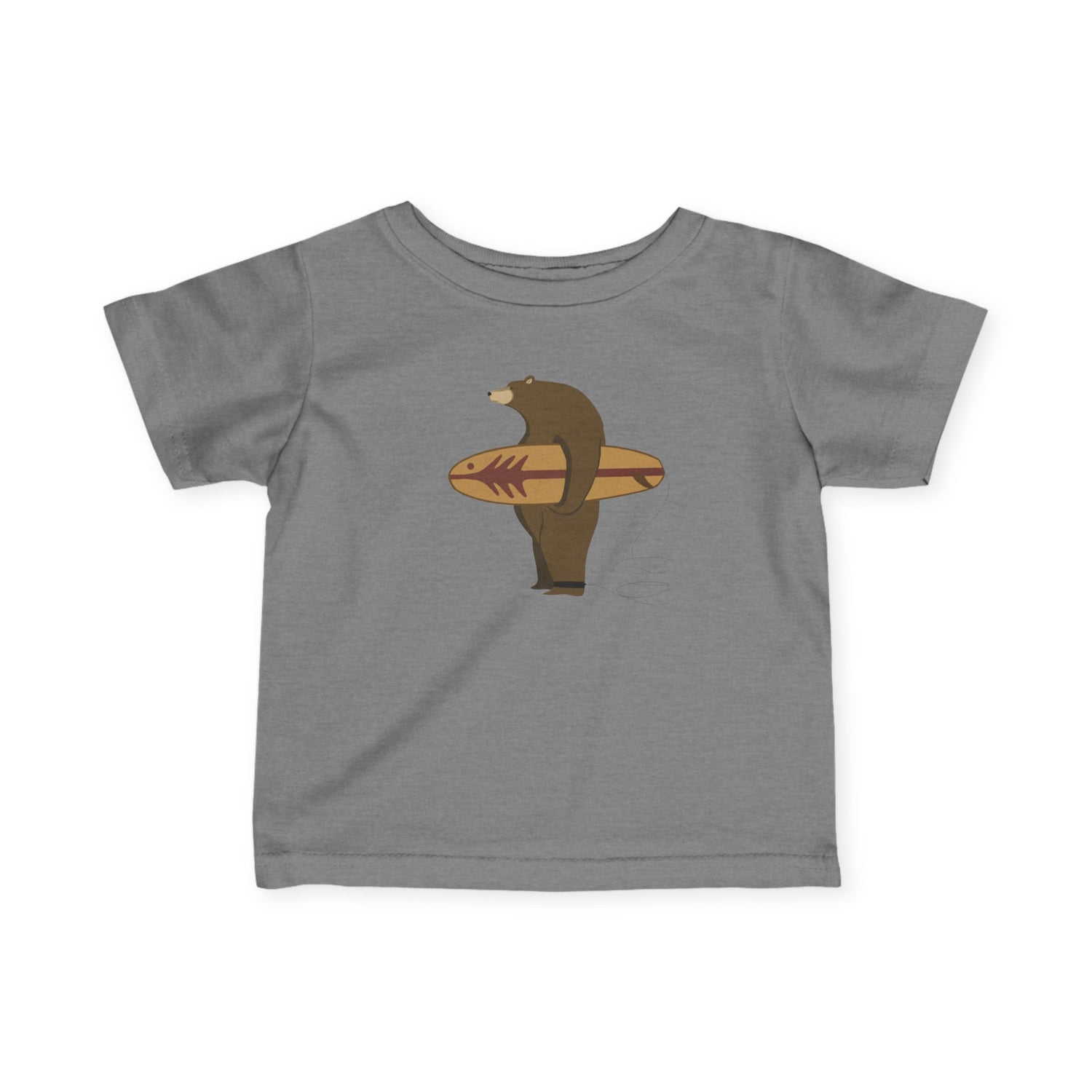 Surfing Grizzly Bear by Fabian Lavater - Infant 100% Cotton T-Shirt