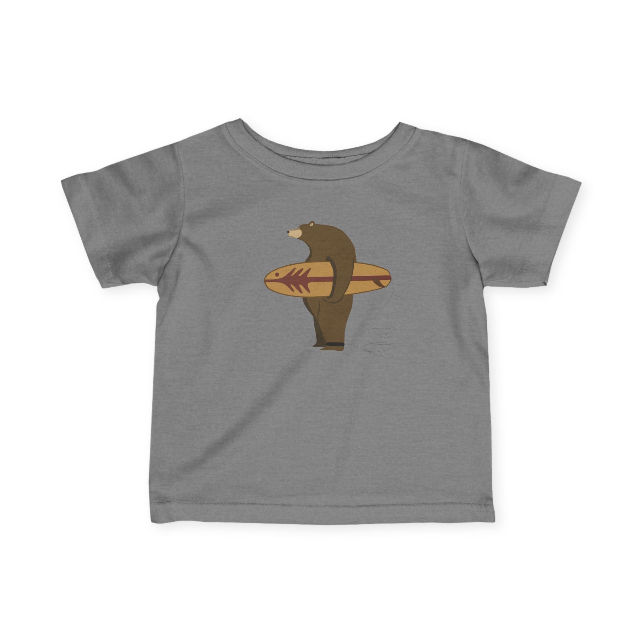 Surfing Grizzly Bear by Fabian Lavater - Infant 100% Cotton T-Shirt