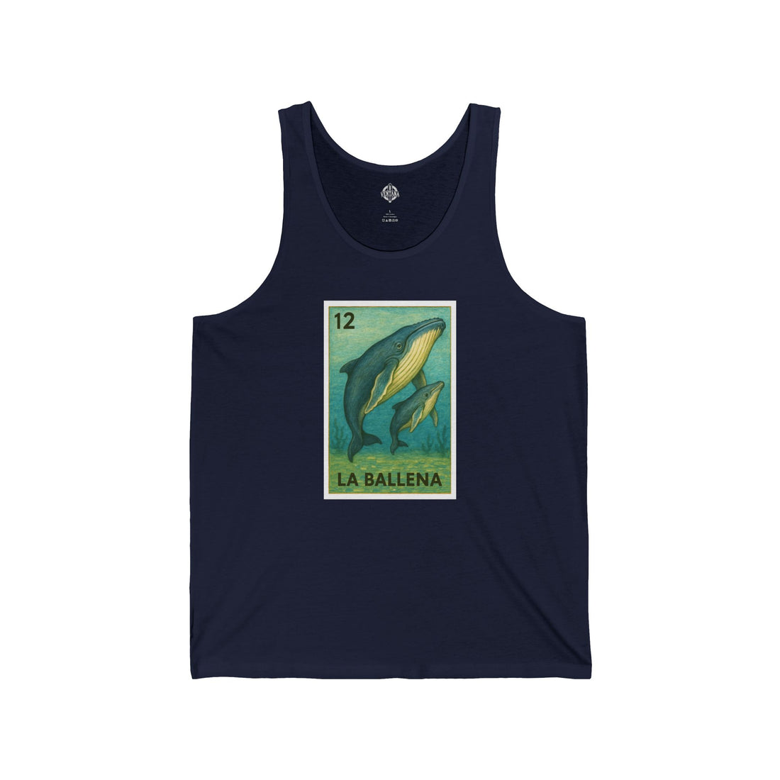 Whale Lotería - Cotton Jersey Tank Top Unisex (La Ballena)