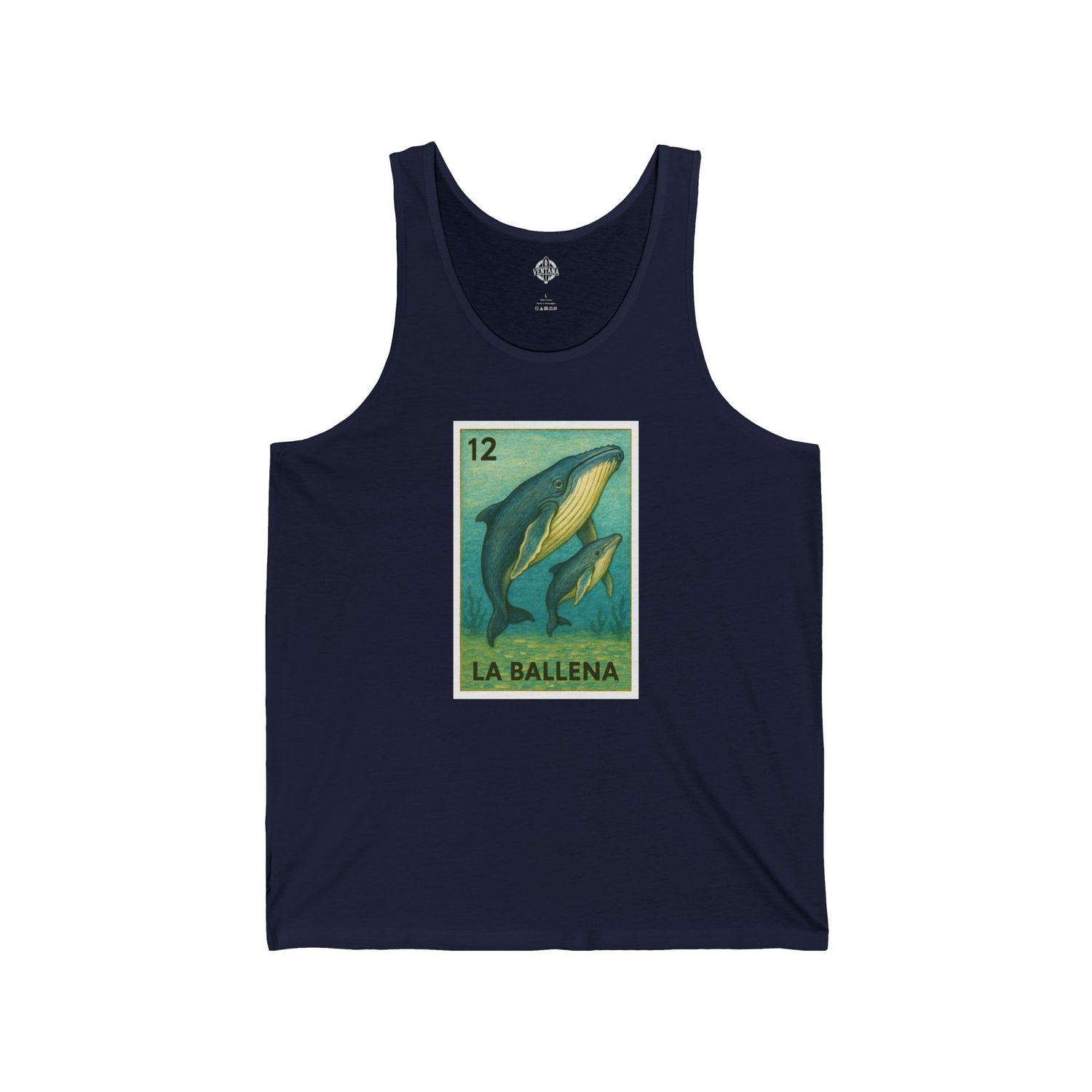 Whale Lotería - Cotton Jersey Tank Top Unisex (La Ballena)
