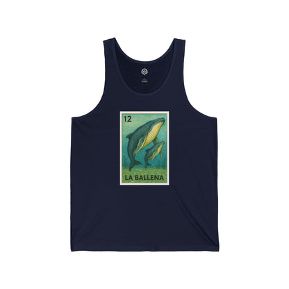 Whale Lotería - Cotton Jersey Tank Top Unisex (La Ballena)