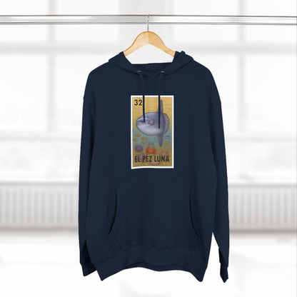 Sunfish Lotería Unisex - Pull-Over Cotton Blend Fleece Hoodie (El Pez Luna)
