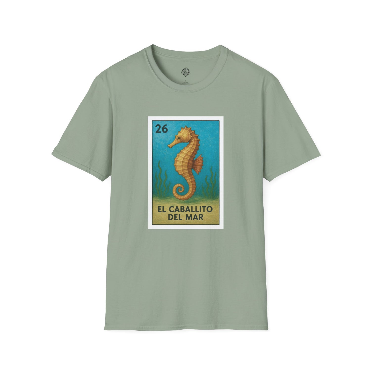 Seahorse Lotería Unisex - Soft Style U.S. Cotton T-Shirt (El Caballito del Mar)