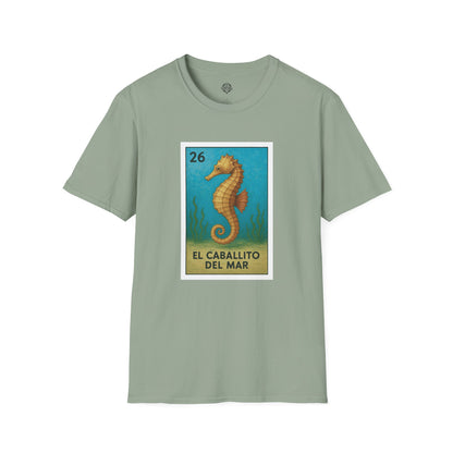 Seahorse Lotería Unisex - Soft Style U.S. Cotton T-Shirt (El Caballito del Mar)