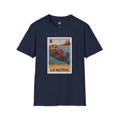 Sea Otter Lotería Unisex - Soft Style U.S. Cotton T-Shirt (La Nutria)