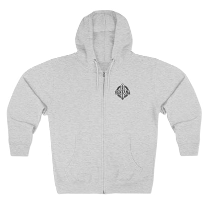 Ventana Surfsquatch by Thiago Bianchini Unisex - Zip Cotton Blend Fleece Hoodie