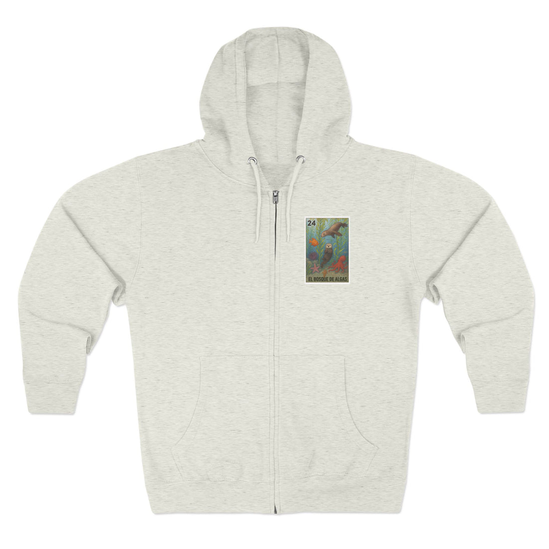 Kelp Forest Lotería Unisex - Zip Cotton Blend Fleece Hoodie (El Bosque de Algas)
