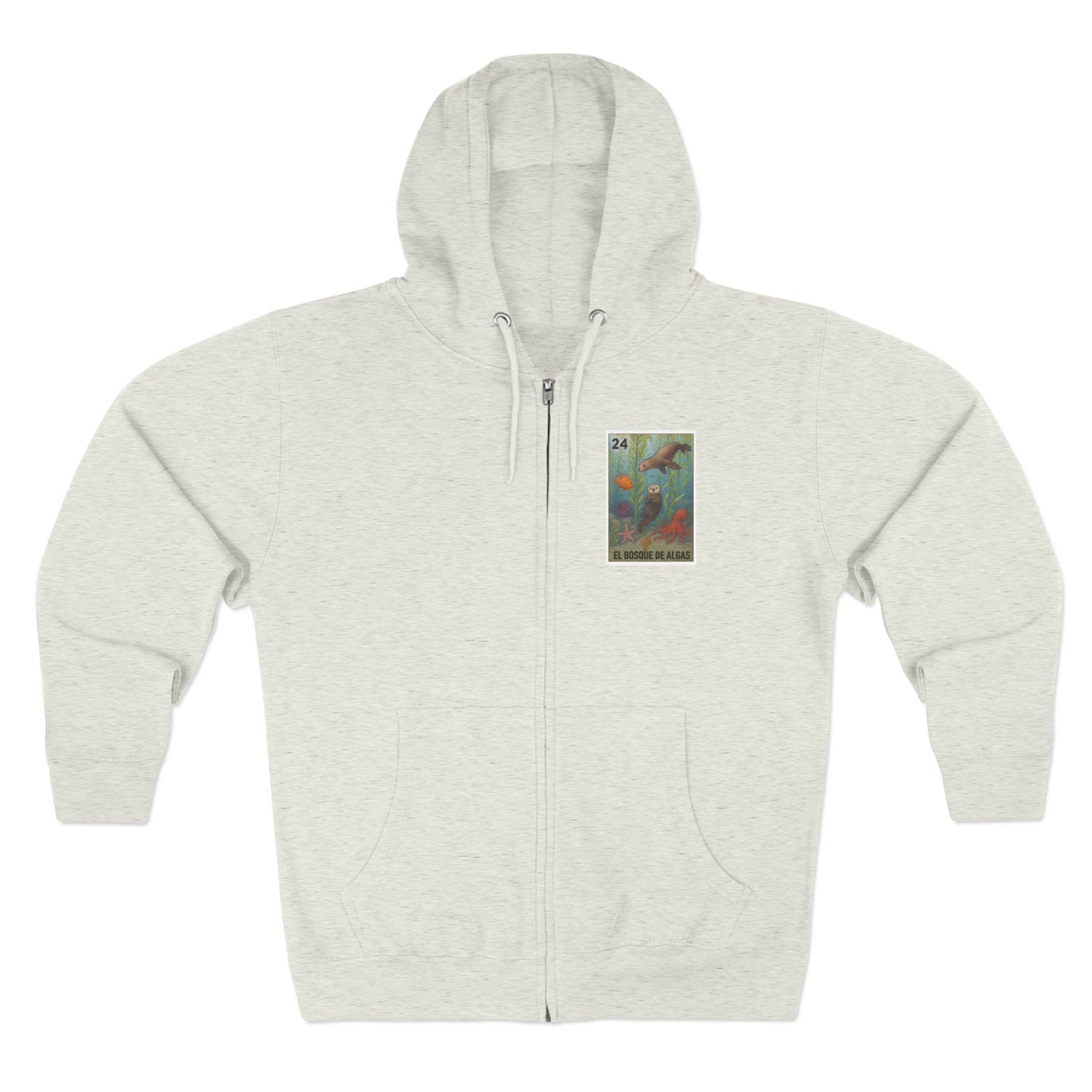 Kelp Forest Lotería Unisex - Zip Cotton Blend Fleece Hoodie (El Bosque de Algas)