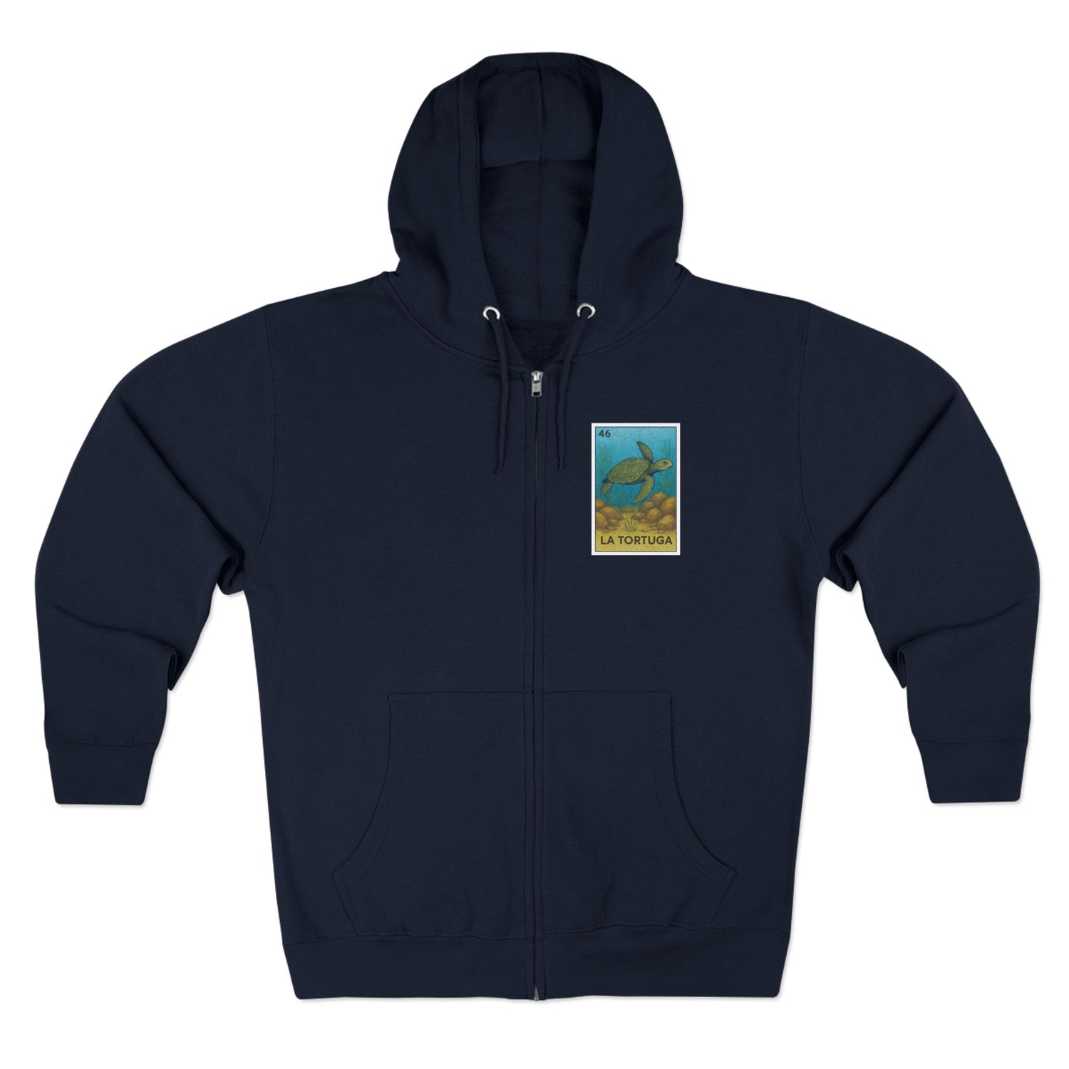 Turtle Lotería Unisex - Zip Cotton Blend Fleece Hoodie (La Tortuga)