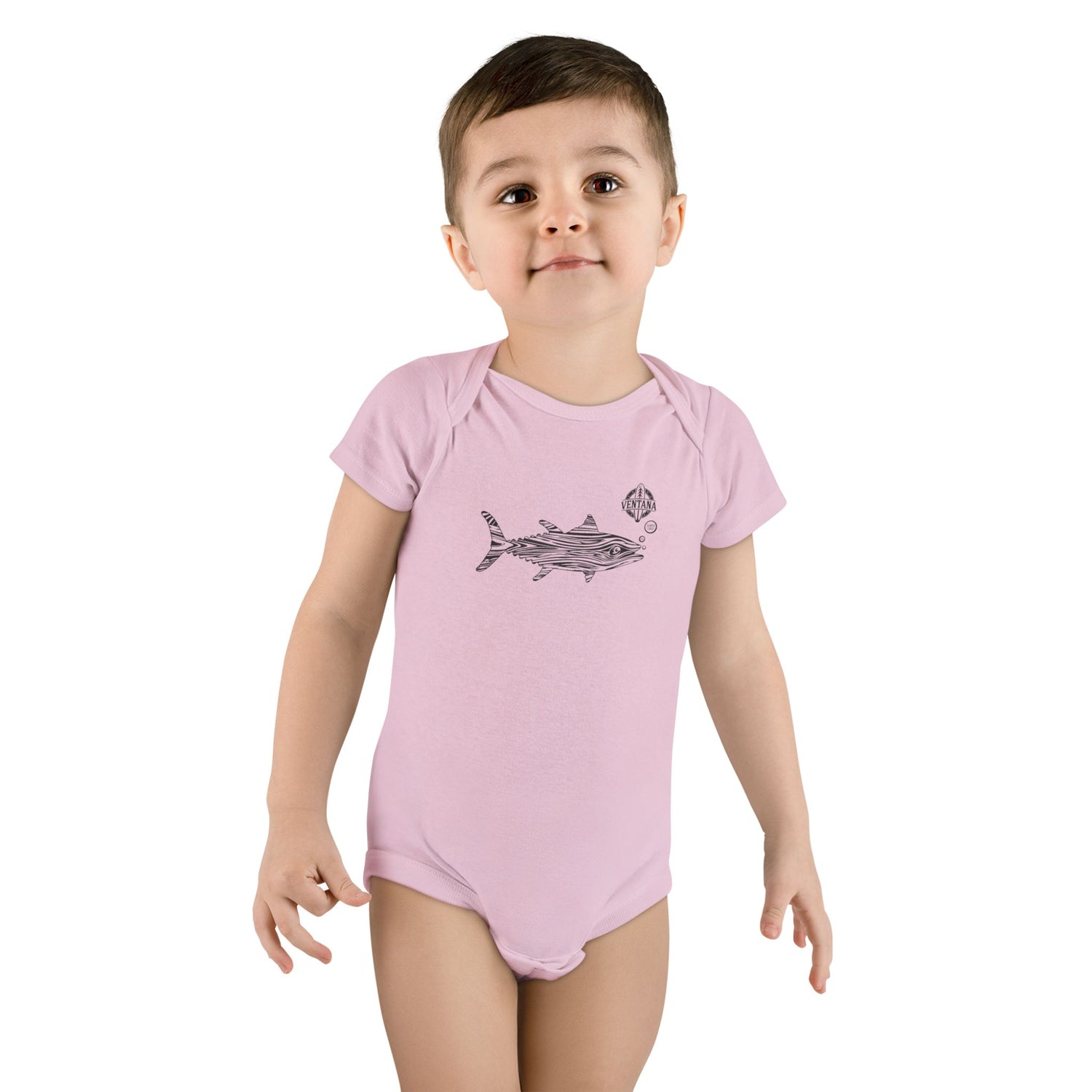 Ventana Wooden Tuna - Baby Short Sleeve 100% Cotton Onesie