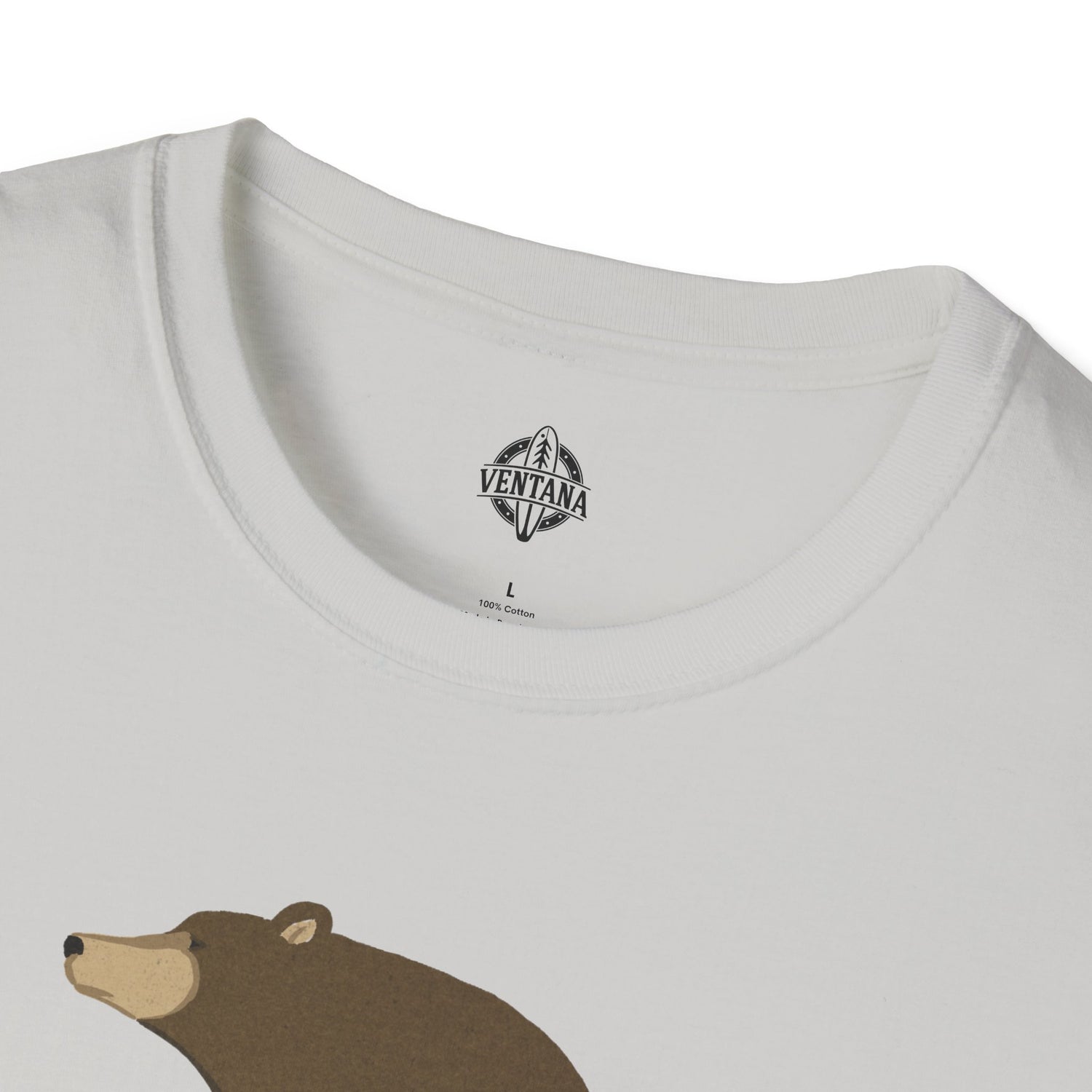 Surfing Grizzly Bear by Fabian Lavater Unisex - Soft Style U.S. Cotton T-Shirt