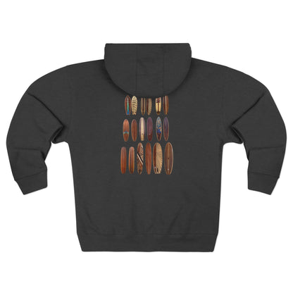 Ventana Wooden Surfboards Unisex - Zip Cotton Blend Fleece Hoodie