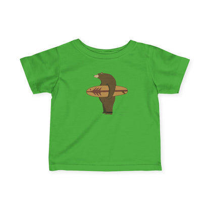Surfing Grizzly Bear by Fabian Lavater - Infant 100% Cotton T-Shirt