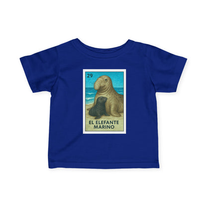 Elephant Seal Lotería - Infant 100% Cotton T-Shirt (El Elefante Marino)