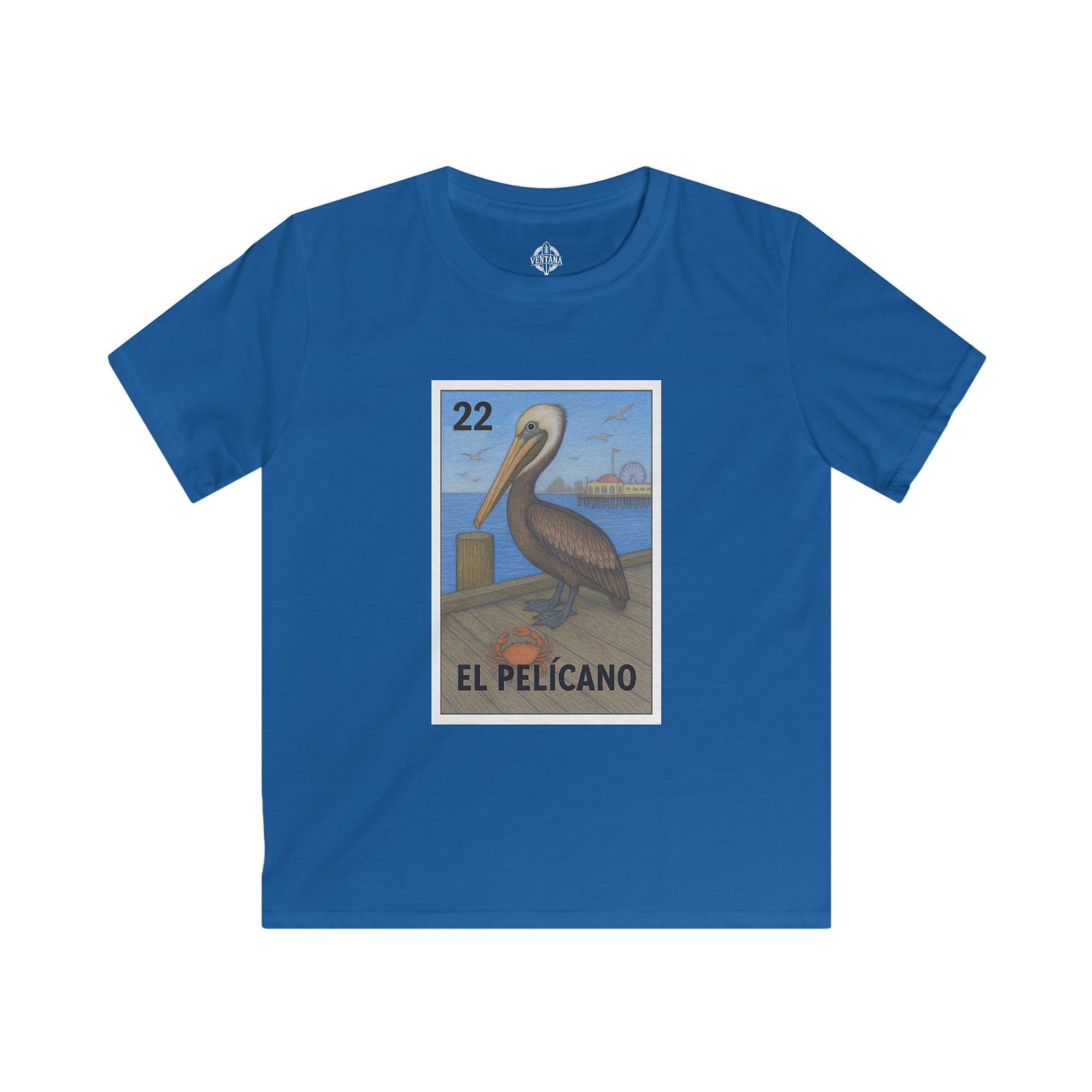 Pelican Lotería Kids - Soft Style U.S. Cotton T-Shirt (El Pelícano)