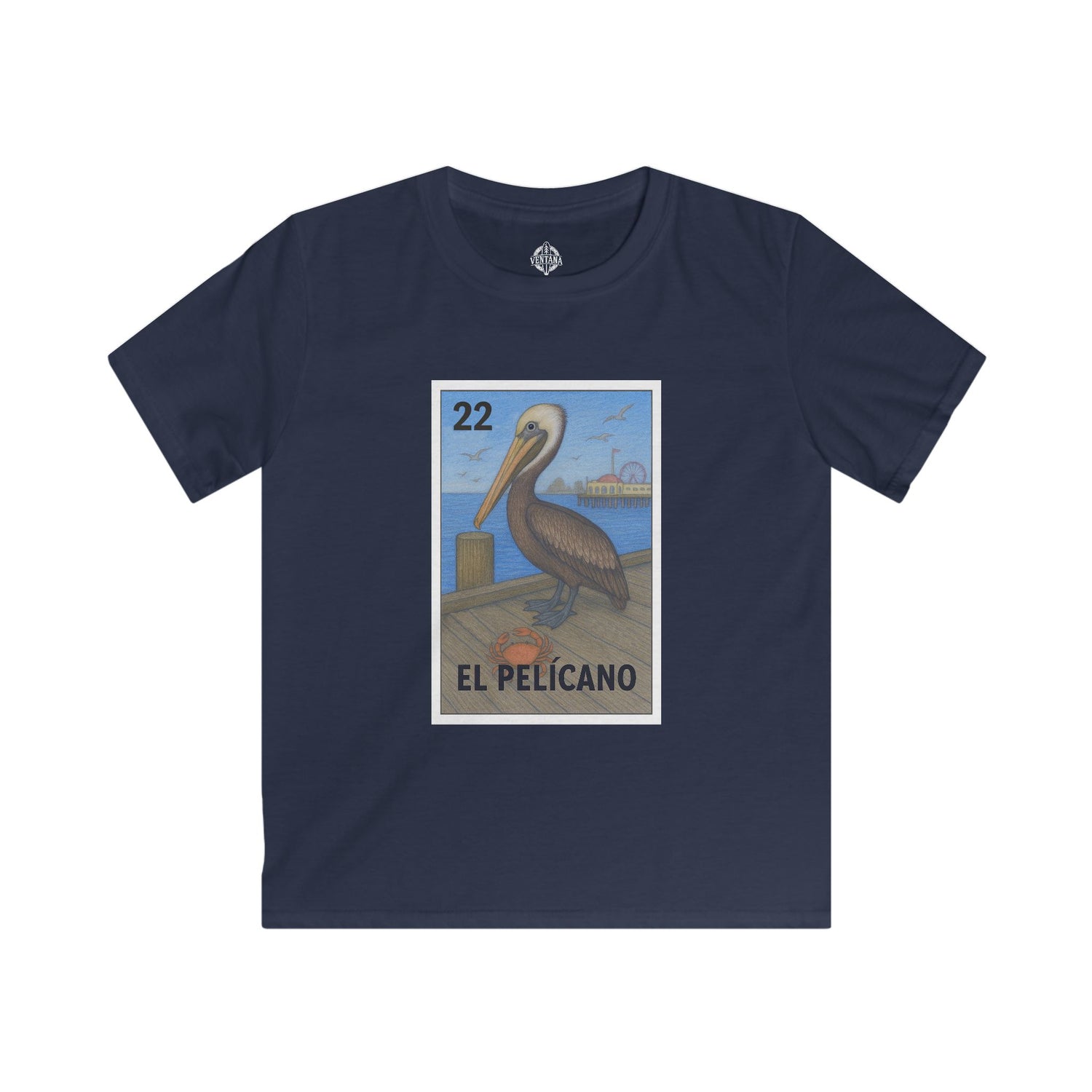 Pelican Lotería Kids - Soft Style U.S. Cotton T-Shirt (El Pelícano)