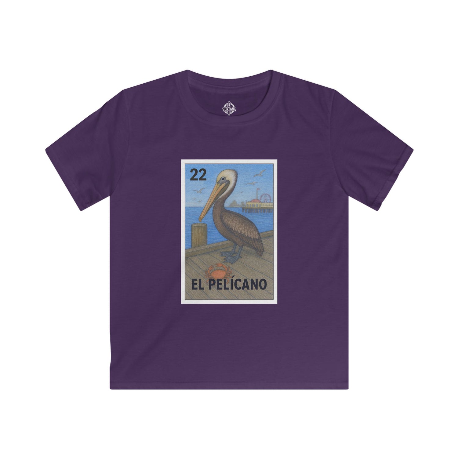 Pelican Lotería Kids - Soft Style U.S. Cotton T-Shirt (El Pelícano)