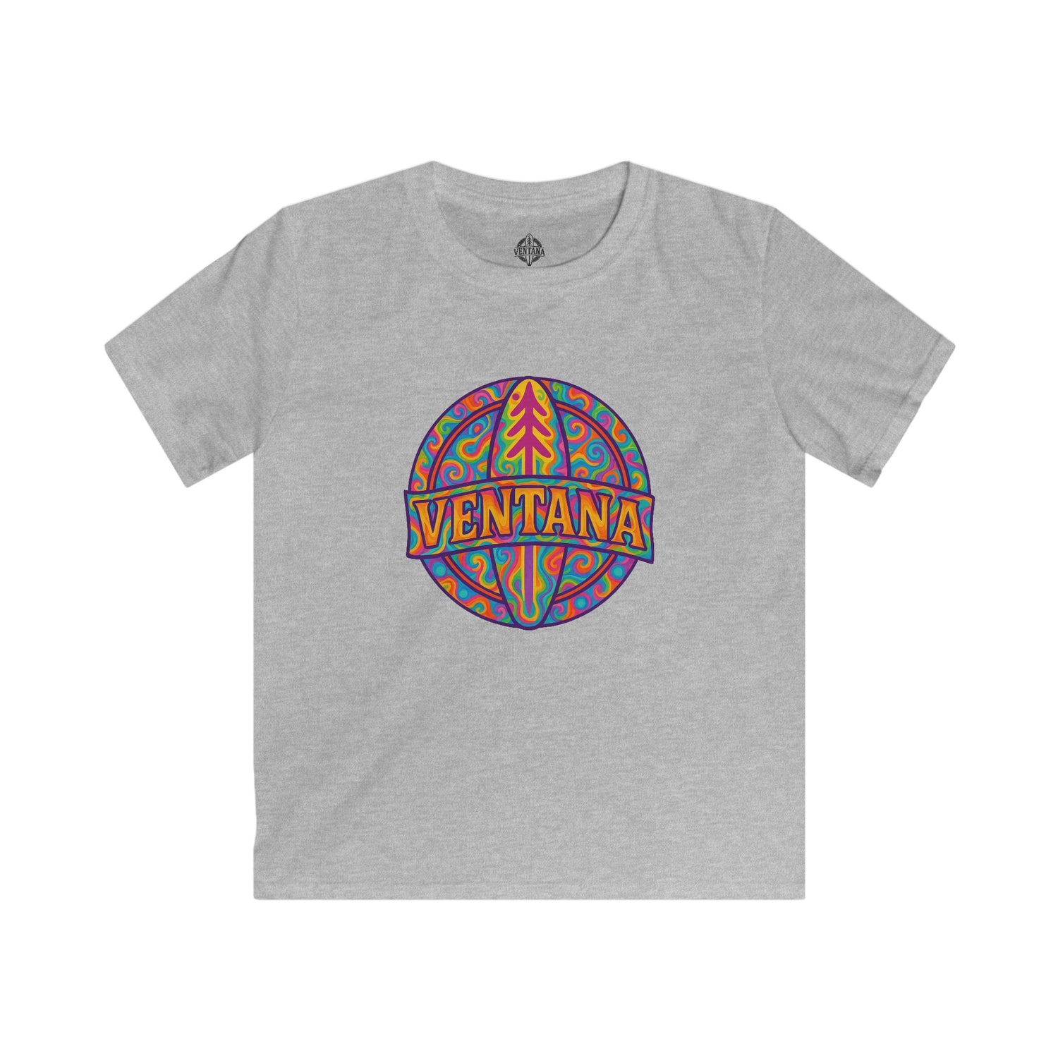 Ventana Psychedelic Treefish Logo Kids - Soft Style U.S. Cotton T-Shirt