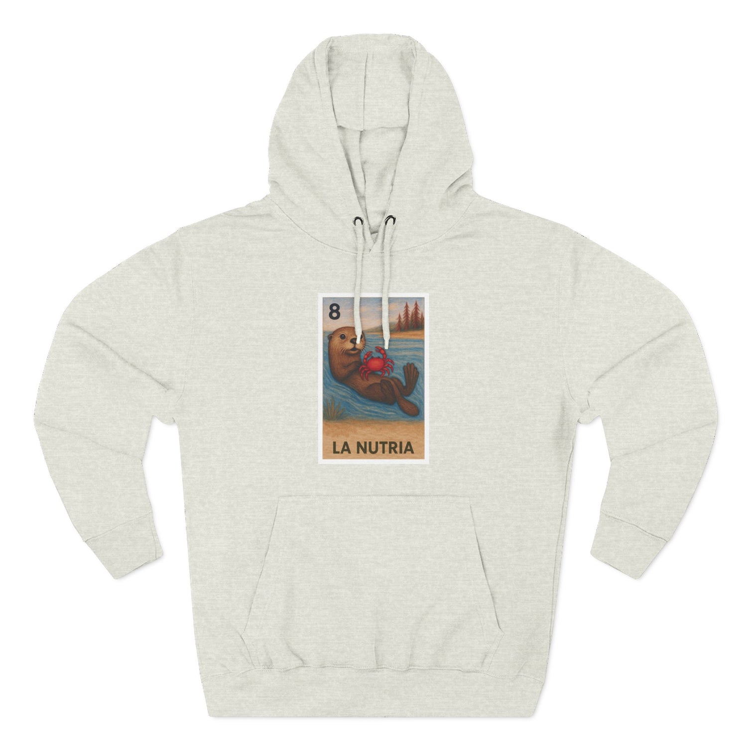 Sea Otter Lotería Unisex - Pull-Over Cotton Blend Fleece Hoodie (La Nutria)