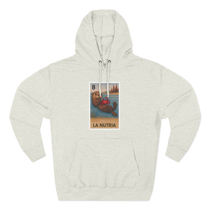 Sea Otter Lotería Unisex - Pull-Over Cotton Blend Fleece Hoodie (La Nutria)