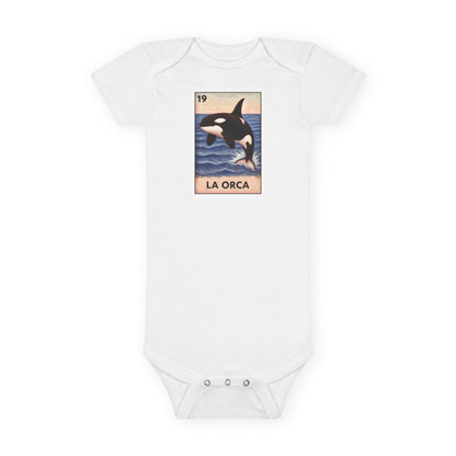 Orca Lotería - Baby Short Sleeve 100% Cotton Onesie (La Orca)