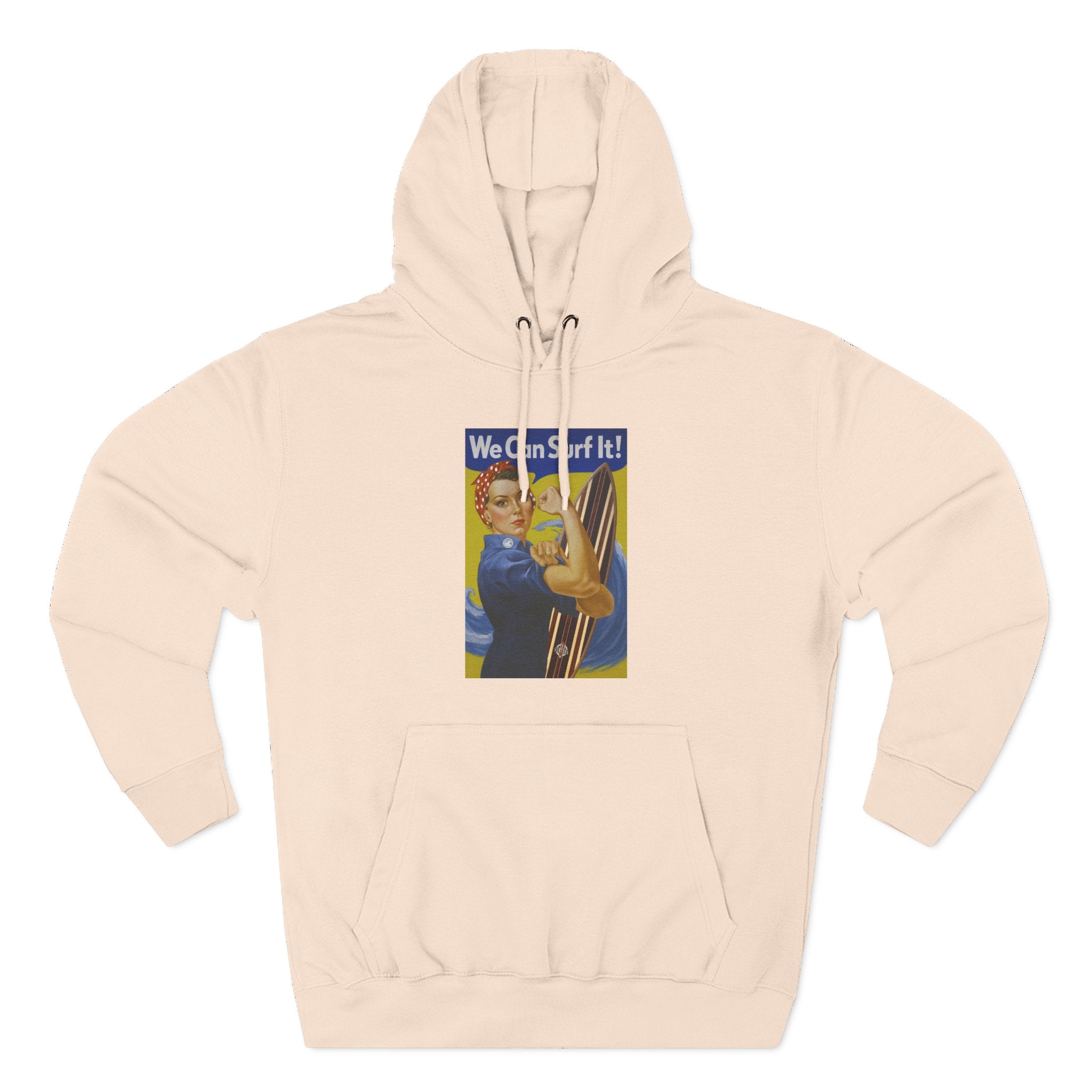 Rosie the Surfer - Pull-Over Cotton Blend Fleece Hoodie