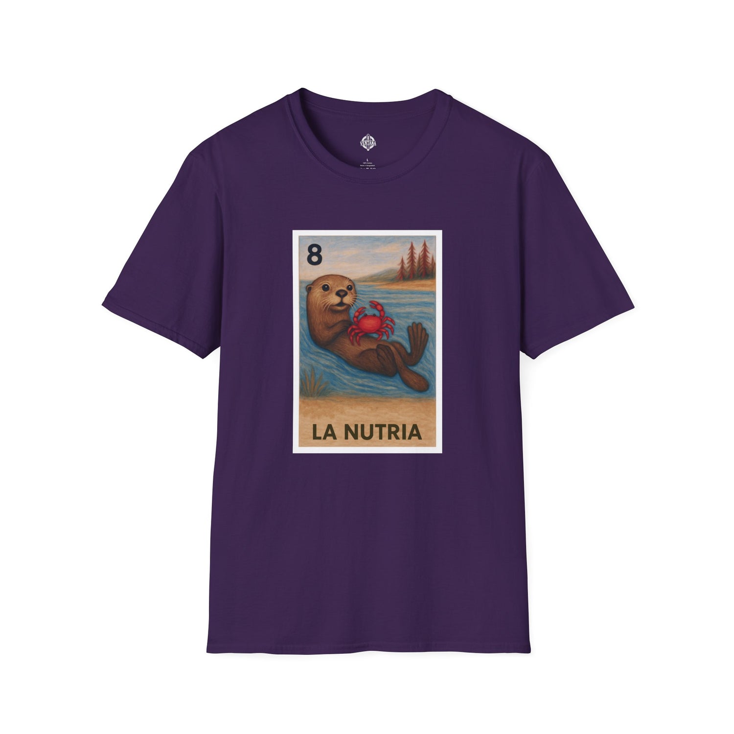 Sea Otter Lotería Unisex - Soft Style U.S. Cotton T-Shirt (La Nutria)