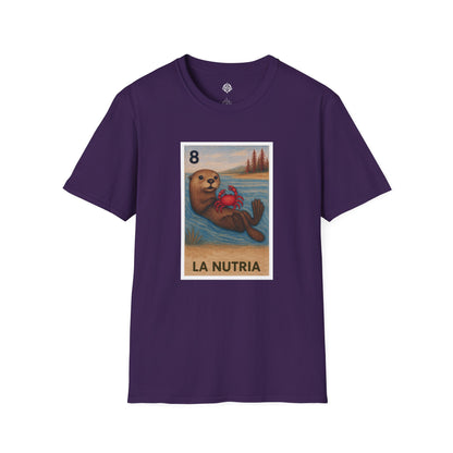 Sea Otter Lotería Unisex - Soft Style U.S. Cotton T-Shirt (La Nutria)