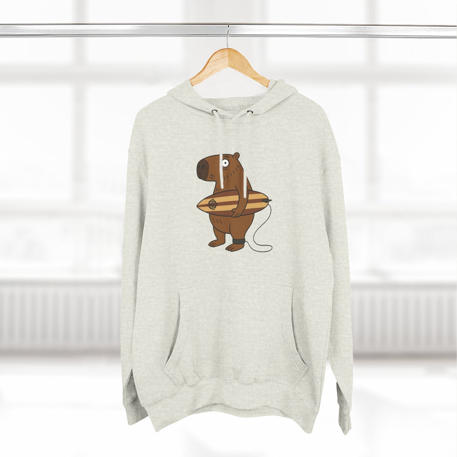 Capybara Surfer Unisex - Pull-Over Cotton Blend Fleece Hoodie