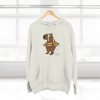 Capybara Surfer Unisex - Pull-Over Cotton Blend Fleece Hoodie