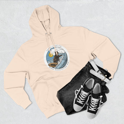 Surf with Otter 841 by Thiago Bianchini Unisex - Pull-Over Cotton Blend Fleece Hoodie
