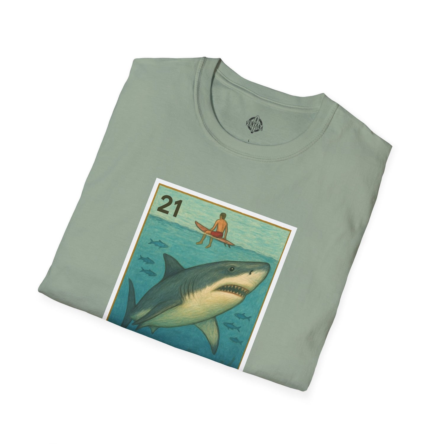 Shark Lotería Unisex - Soft Style U.S. Cotton T-Shirt (El Tiburón)