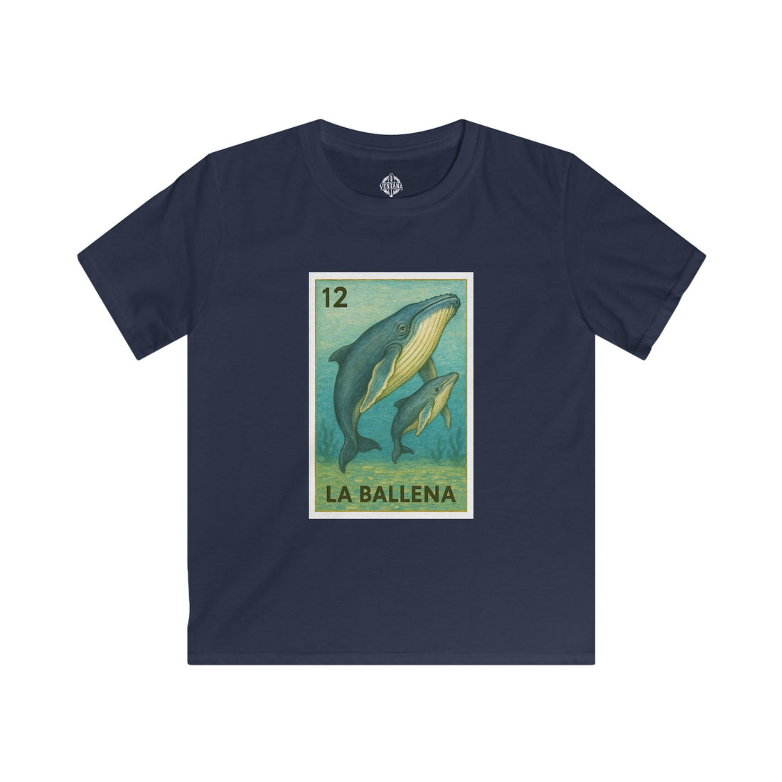 Whale Lotería Kids - Soft Style U.S. Cotton T-Shirt (La Ballena)