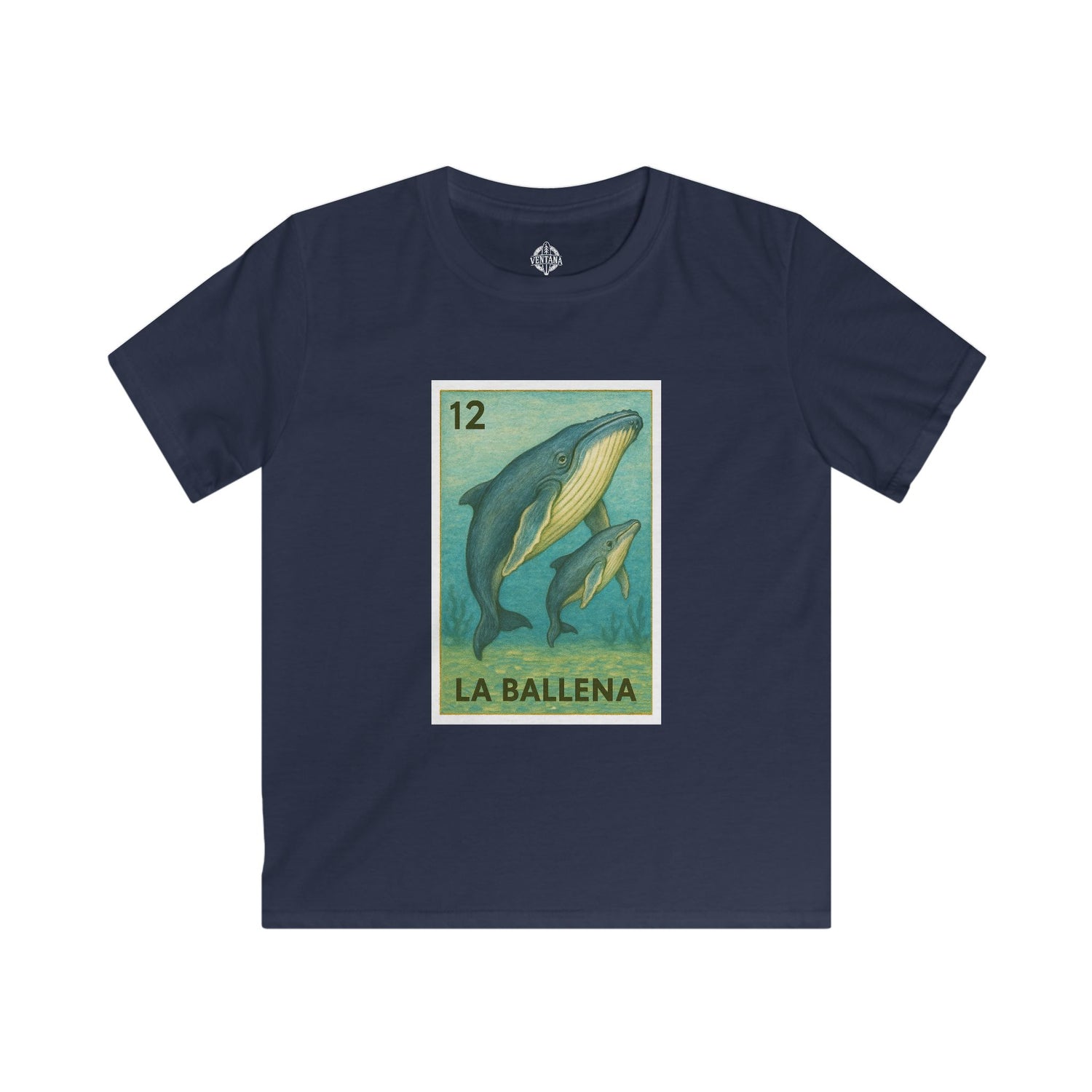 Whale Lotería Kids - Soft Style U.S. Cotton T-Shirt (La Ballena)