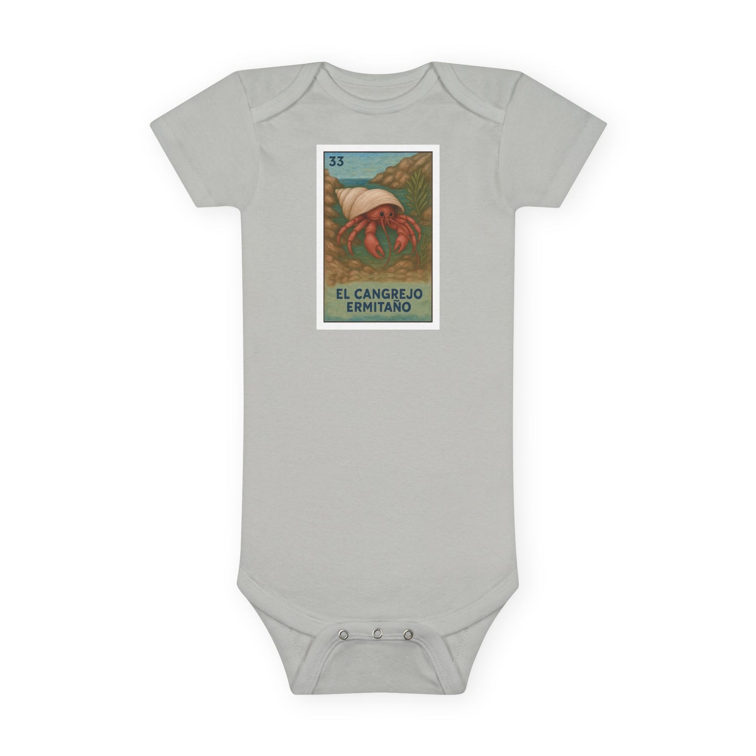 Hermit Crab Lotería - Baby Short Sleeve 100% Cotton Onesie (El Cangrejo Ermitaño)