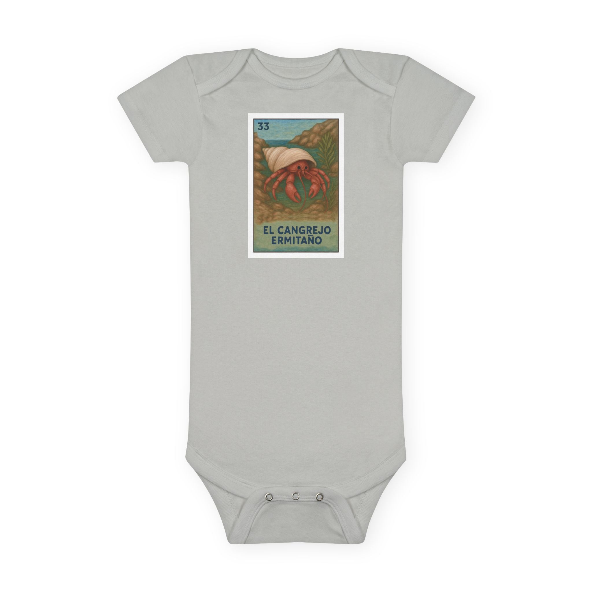 Hermit Crab Lotería - Baby Short Sleeve 100% Cotton Onesie (El Cangrejo Ermitaño)