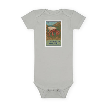 Hermit Crab Lotería - Baby Short Sleeve 100% Cotton Onesie (El Cangrejo Ermitaño)