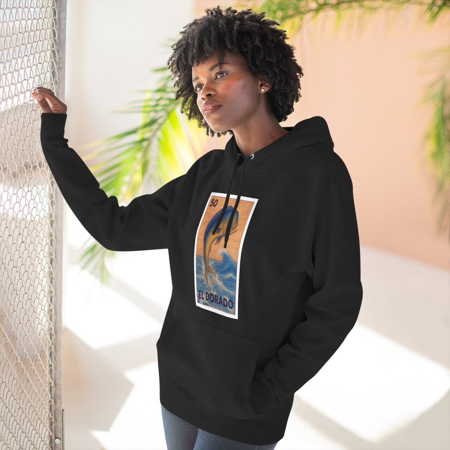 Dorado Lotería Unisex - Pull-Over Cotton Blend Fleece Hoodie (El Dorado)