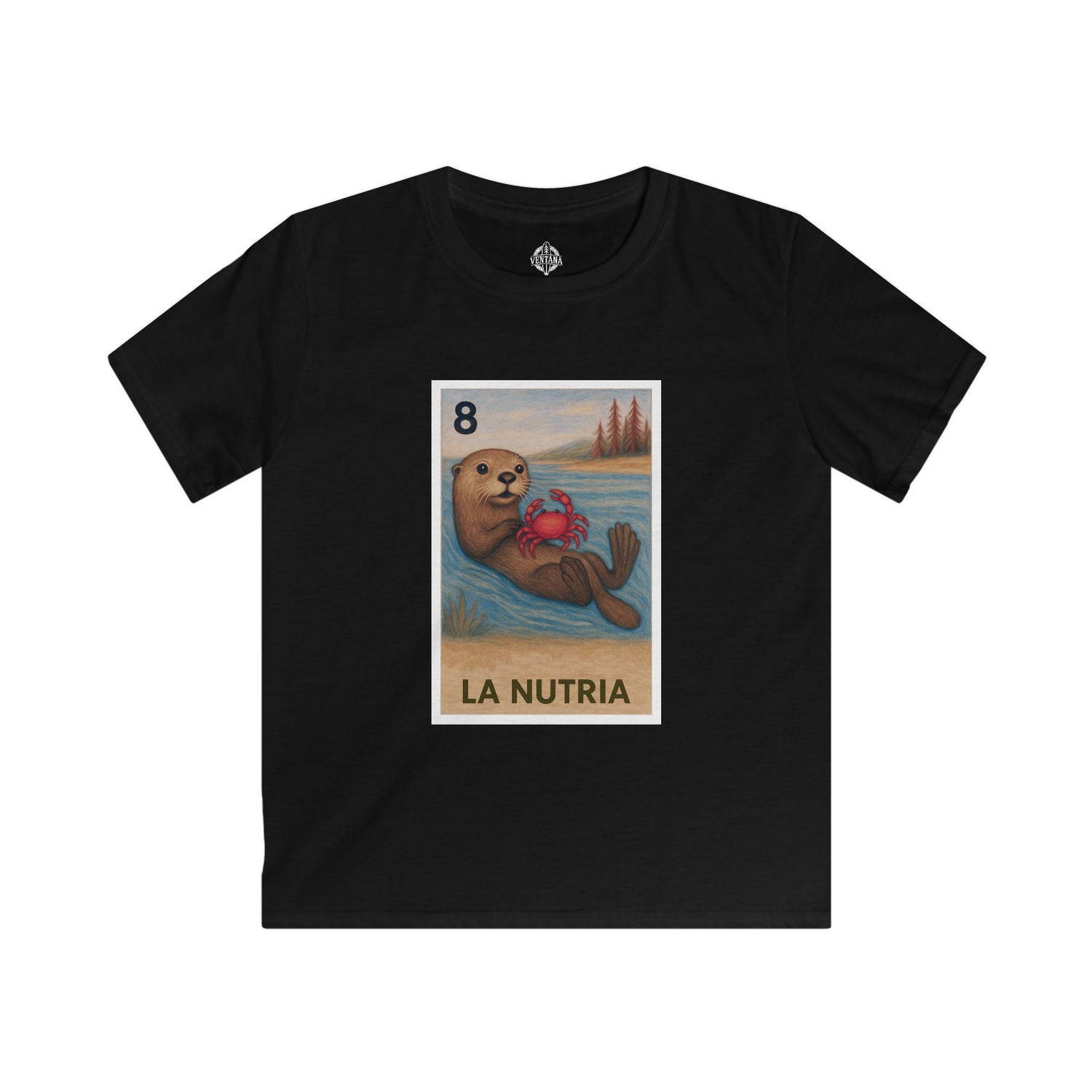 Sea Otter Lotería Kids - Soft Style U.S. Cotton T-Shirt (La Nutria)