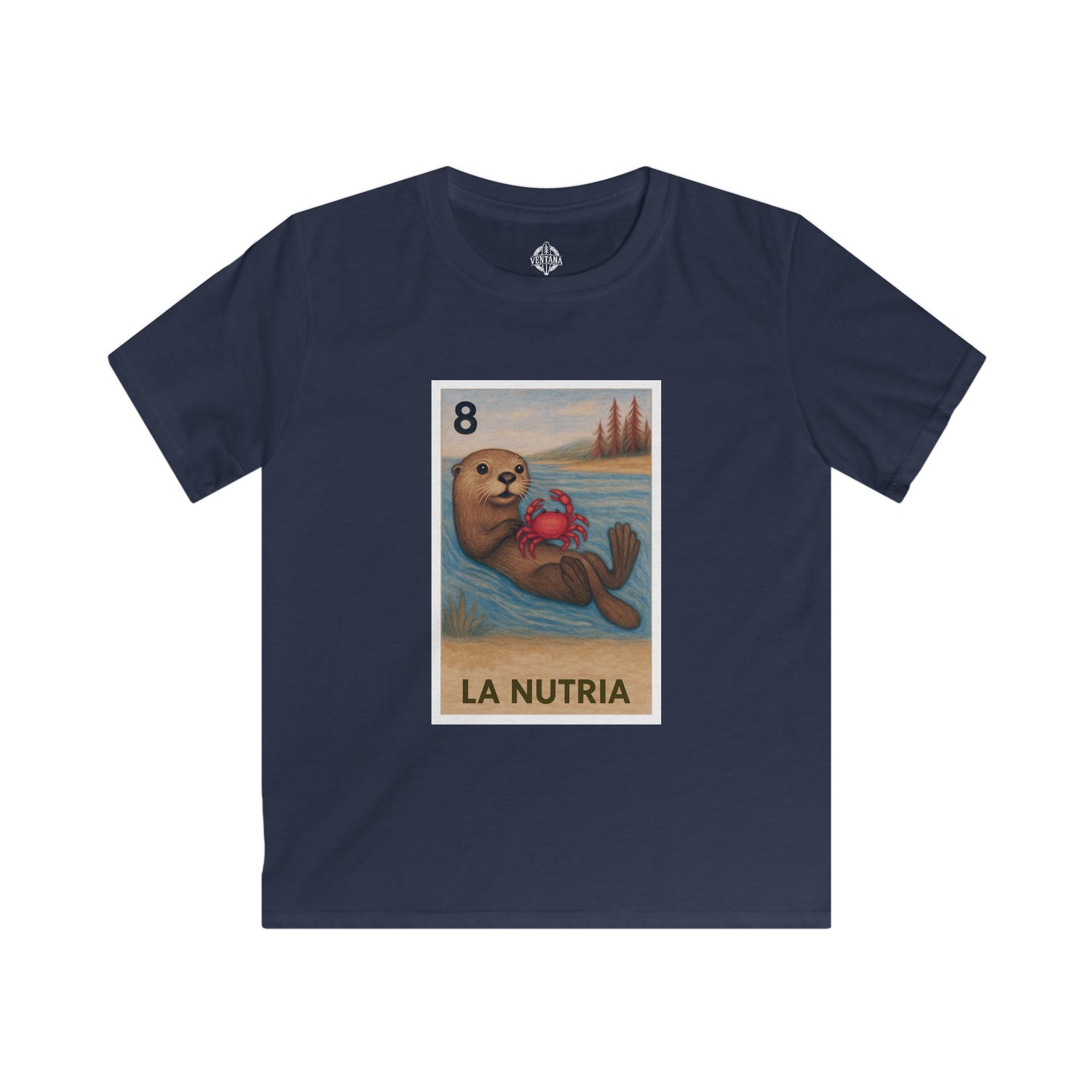 Sea Otter Lotería Kids - Soft Style U.S. Cotton T-Shirt (La Nutria)