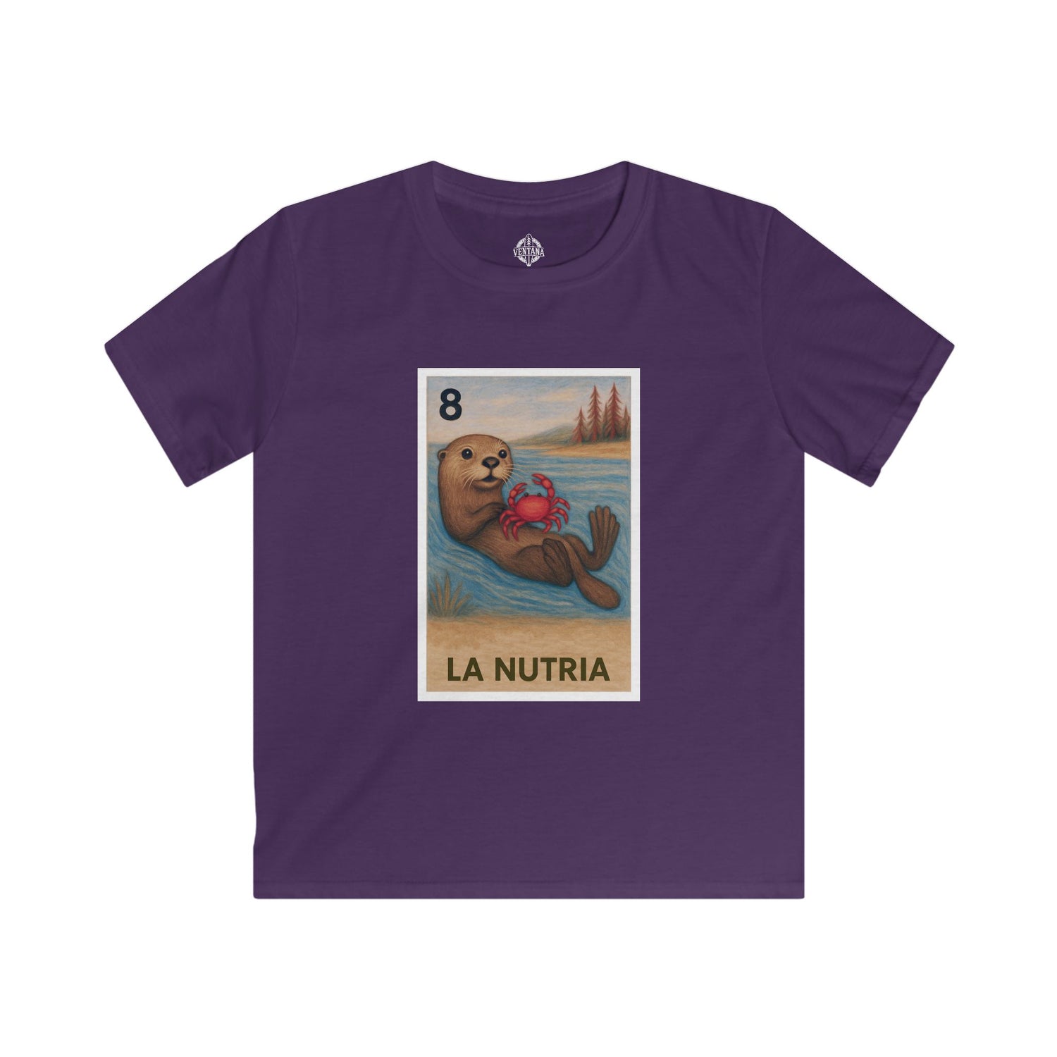 Sea Otter Lotería Kids - Soft Style U.S. Cotton T-Shirt (La Nutria)