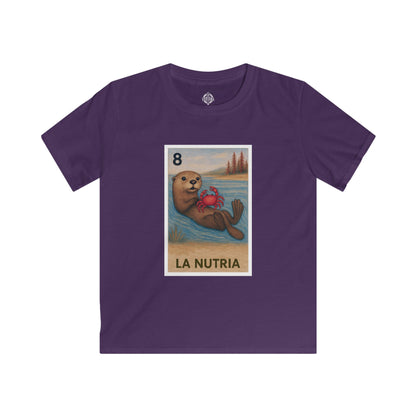 Sea Otter Lotería Kids - Soft Style U.S. Cotton T-Shirt (La Nutria)