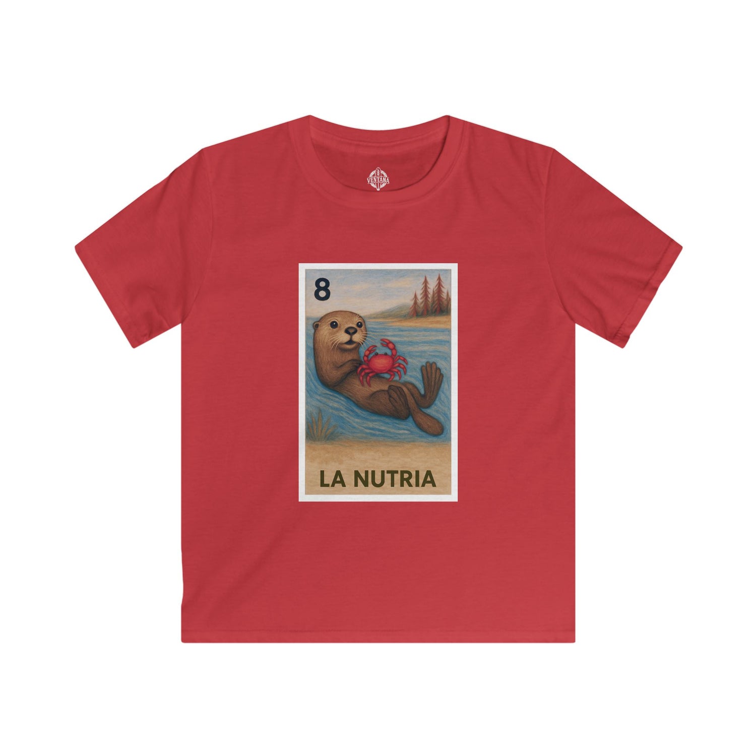 Sea Otter Lotería Kids - Soft Style U.S. Cotton T-Shirt (La Nutria)